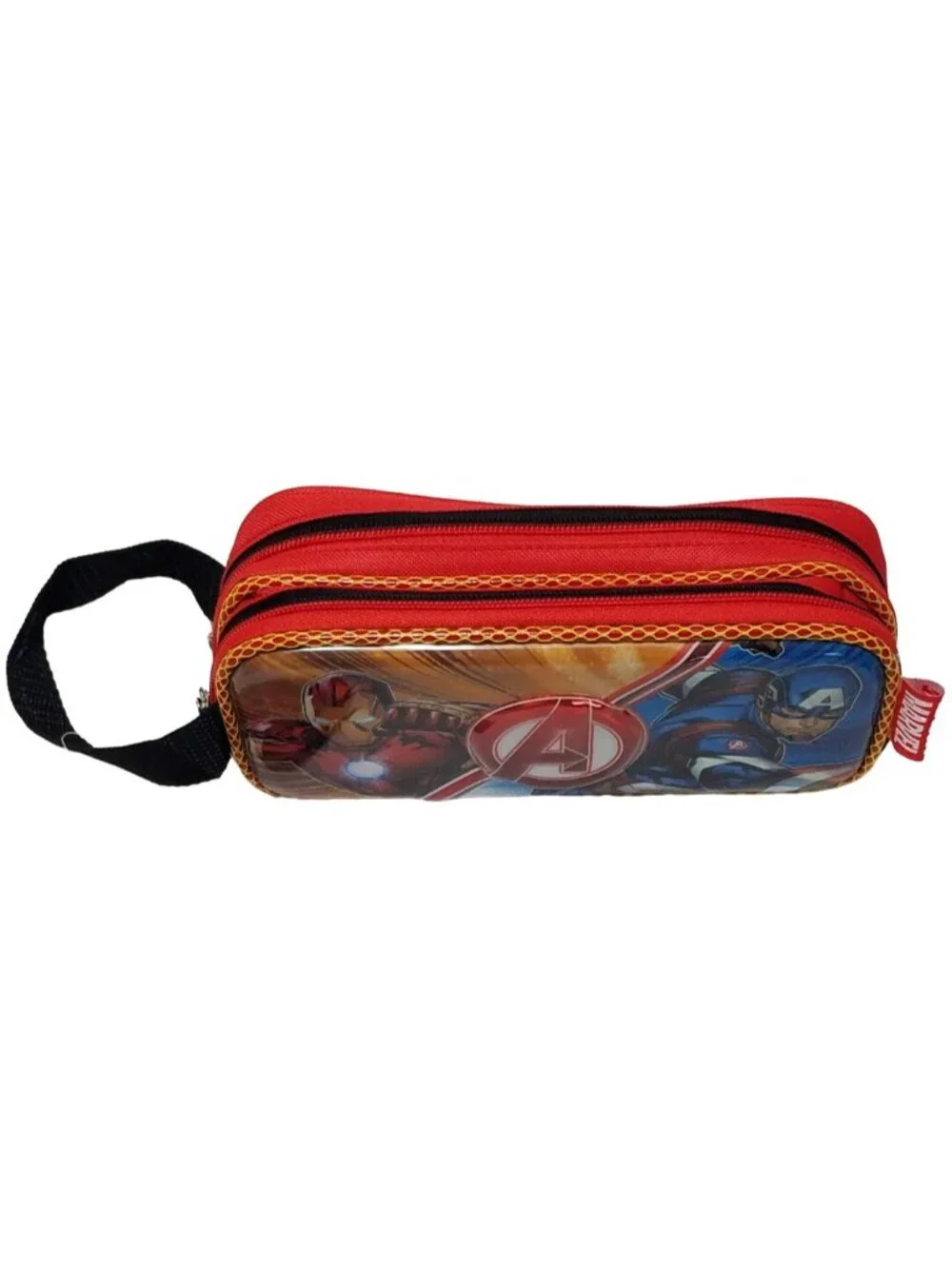 Marvel Avengers 3D Pencil Case Iron Man Captain America Dual Zip Pouch Bag NWT